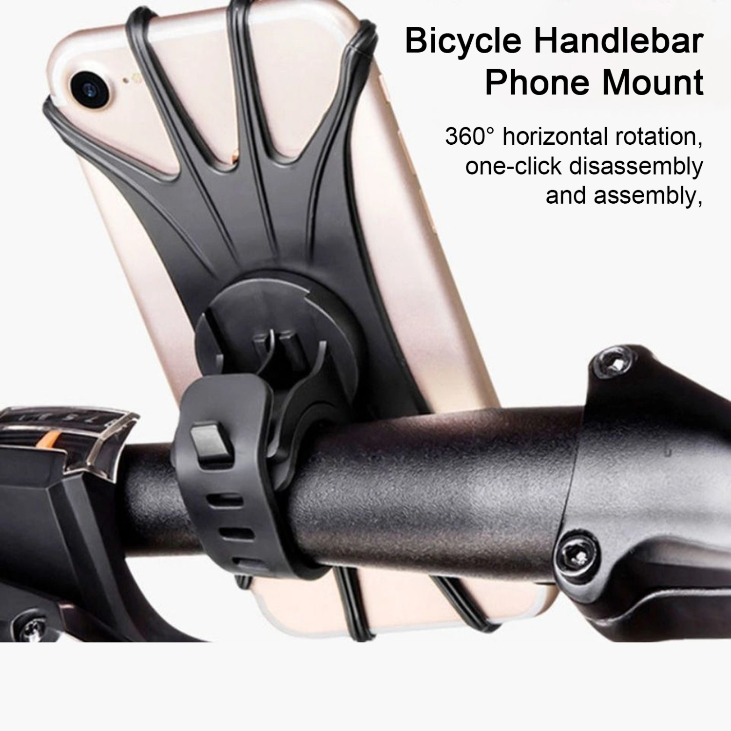 Bike Phone Holder Anti-Shake High Stability Universal 360-Degree Rotating Bicycle Handlebar Cell Phone Mount Phone Bracket