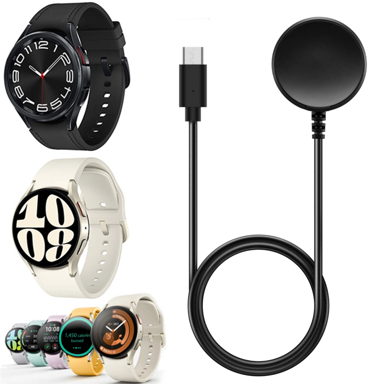 Wireless Charger Free Angle Adjustment Quick 2-hour Charge Type-C Interface Fast Charging Watch Charging Stand for Samsung Watch 6/5/4
