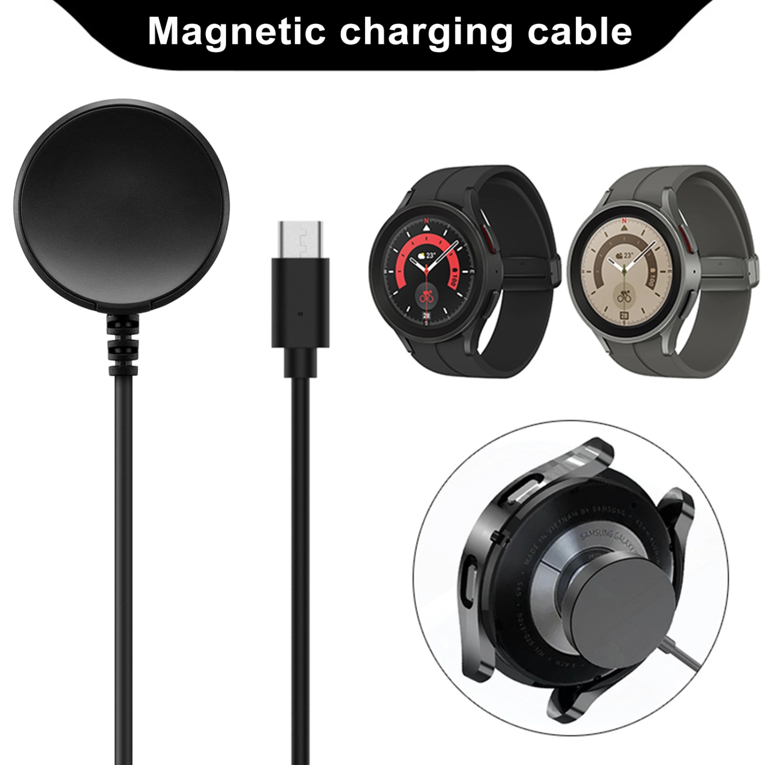 Wireless Charger Free Angle Adjustment Quick 2-hour Charge Type-C Interface Fast Charging Watch Charging Stand for Samsung Watch 6/5/4
