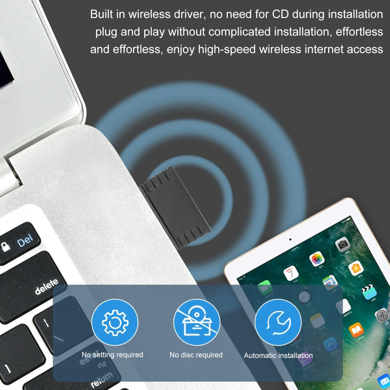 Wireless USB WiFi Adapter WiFi 6 Receiver Drive-free 300Mbps High-speed Transmission Strong Signal Plug And Play WIFI Adapter 