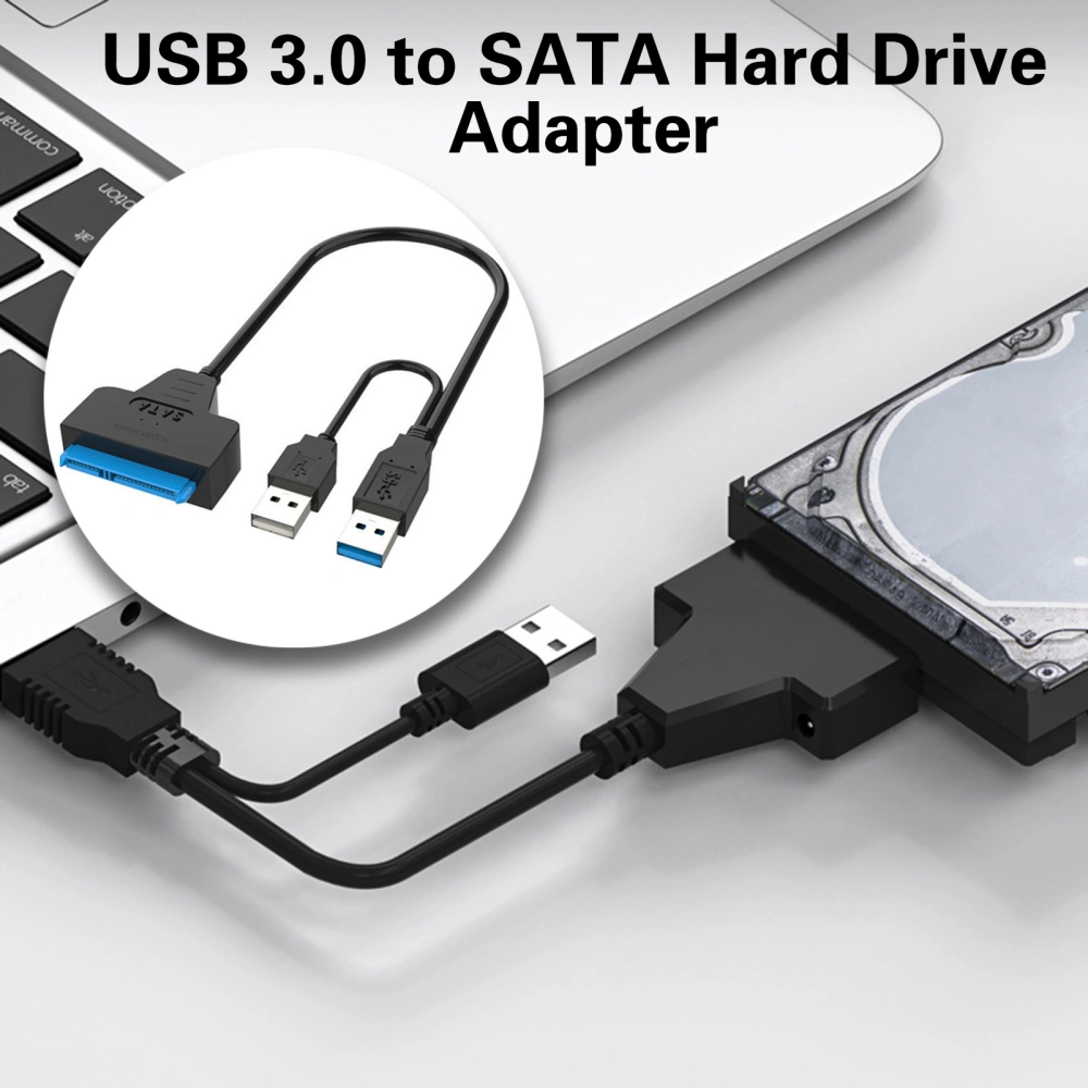 SSD Data Cable Plug And Play Driver Free Wide Compatibility Intelligent Chip Hot-swapping Data Transfer Compact Dual USB 3.0 to SATA Cable Computer Accessories