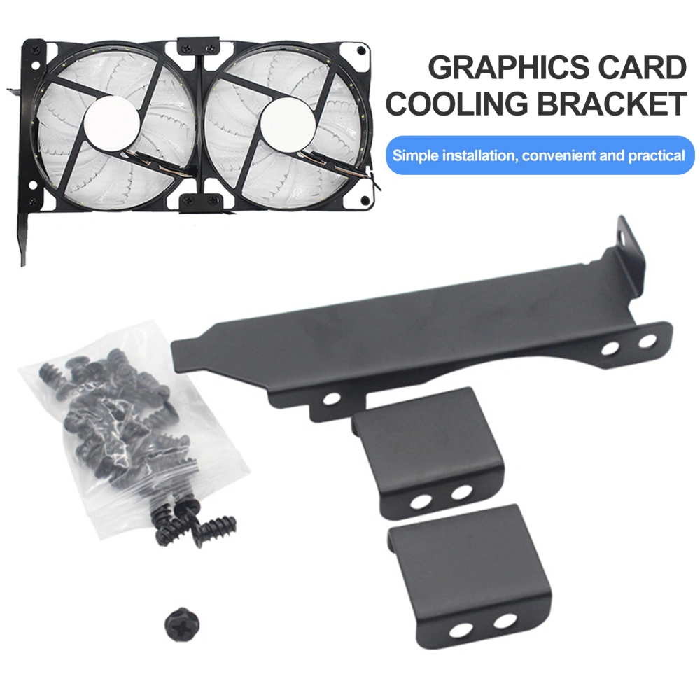 Computer Host DIY Chassis Graphics Card Cooling Support Dual Fan Mount Rack PCI Slot Bracket 8-9cm Fan Installation Computer Radiator Holder 