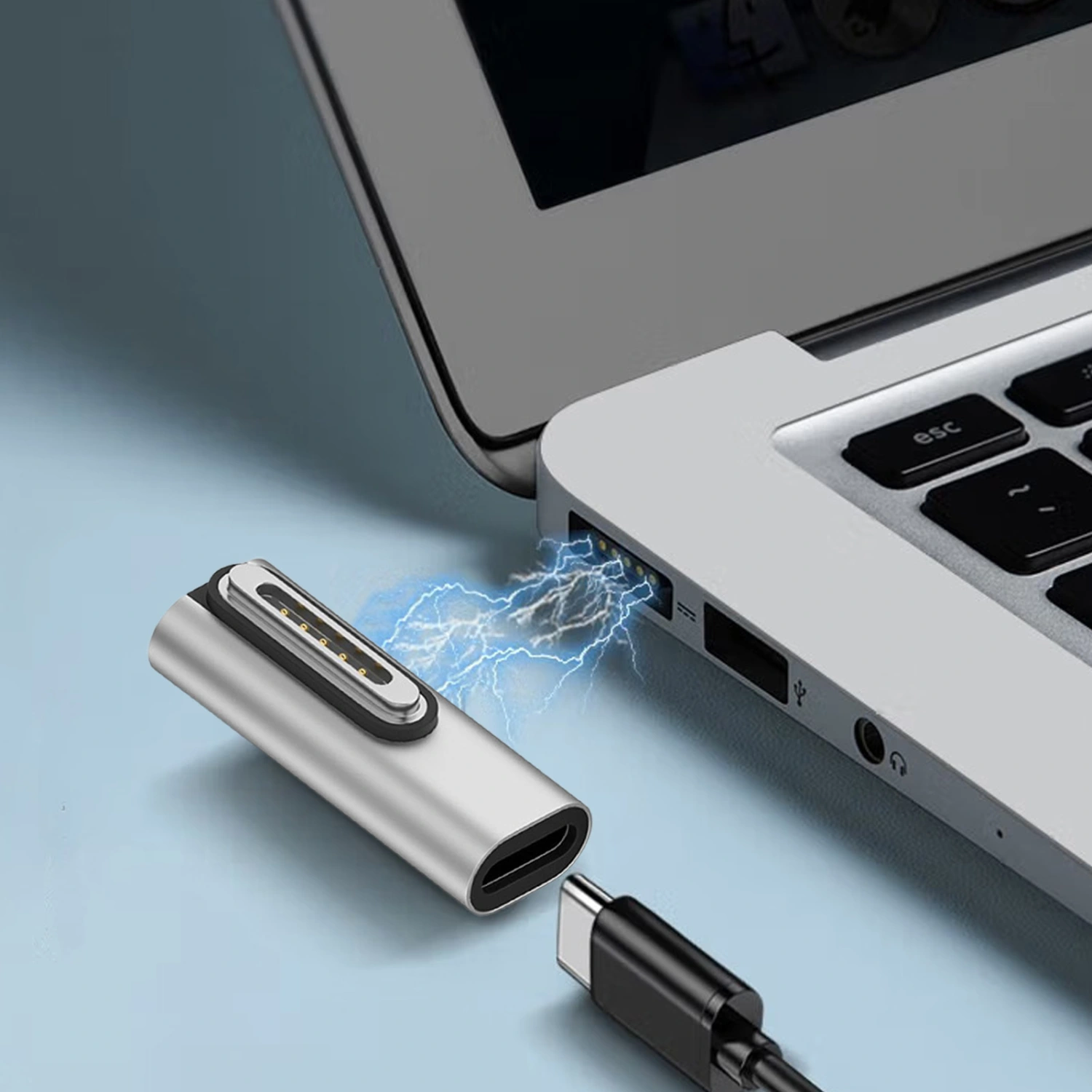 Type-C Magnetic Charging Adapter, Magnetic T-Tip USB C Adapter for MacBook Pro Air, Type-C 140W PD Power Fast Charging Adapter Replacement for MacBook Power Supply