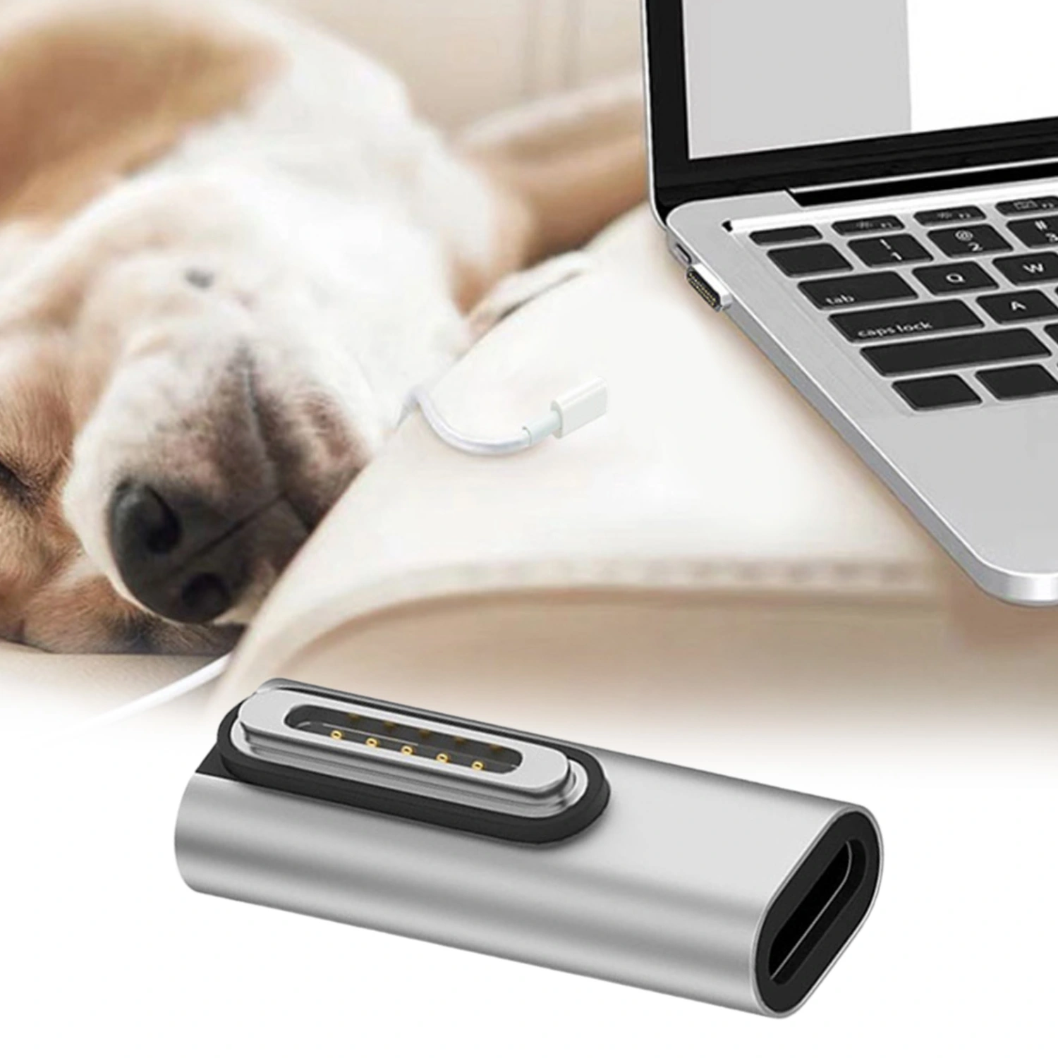 Type-C Magnetic Charging Adapter, Magnetic T-Tip USB C Adapter for MacBook Pro Air, Type-C 140W PD Power Fast Charging Adapter Replacement for MacBook Power Supply