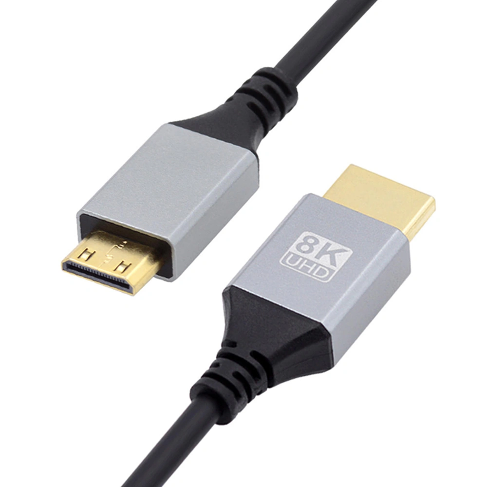 8K 60Hz/120Hz Mini HDMI-compatible to HDMI-compatible Cable Ultra Thin HD-Compatible TV Adapter Cable 1m/2m/3m Flexible Slim Video Adapter Cable for TV Computer Laptop  