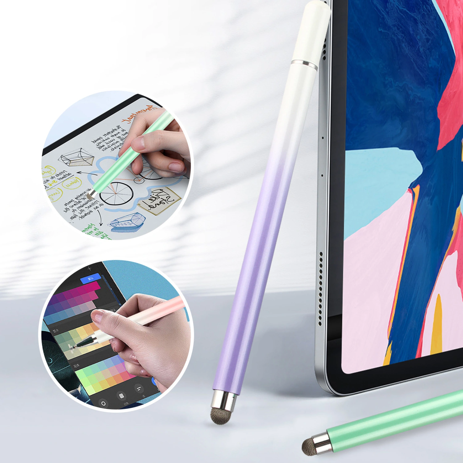 Capacitive Pen High Sensitive Delay Free Non-Slip Handle Comfortable Grip Universal Quick Response Metal PC Tablet Cell Phone Capacitive Stylus Pen Office Supplies
