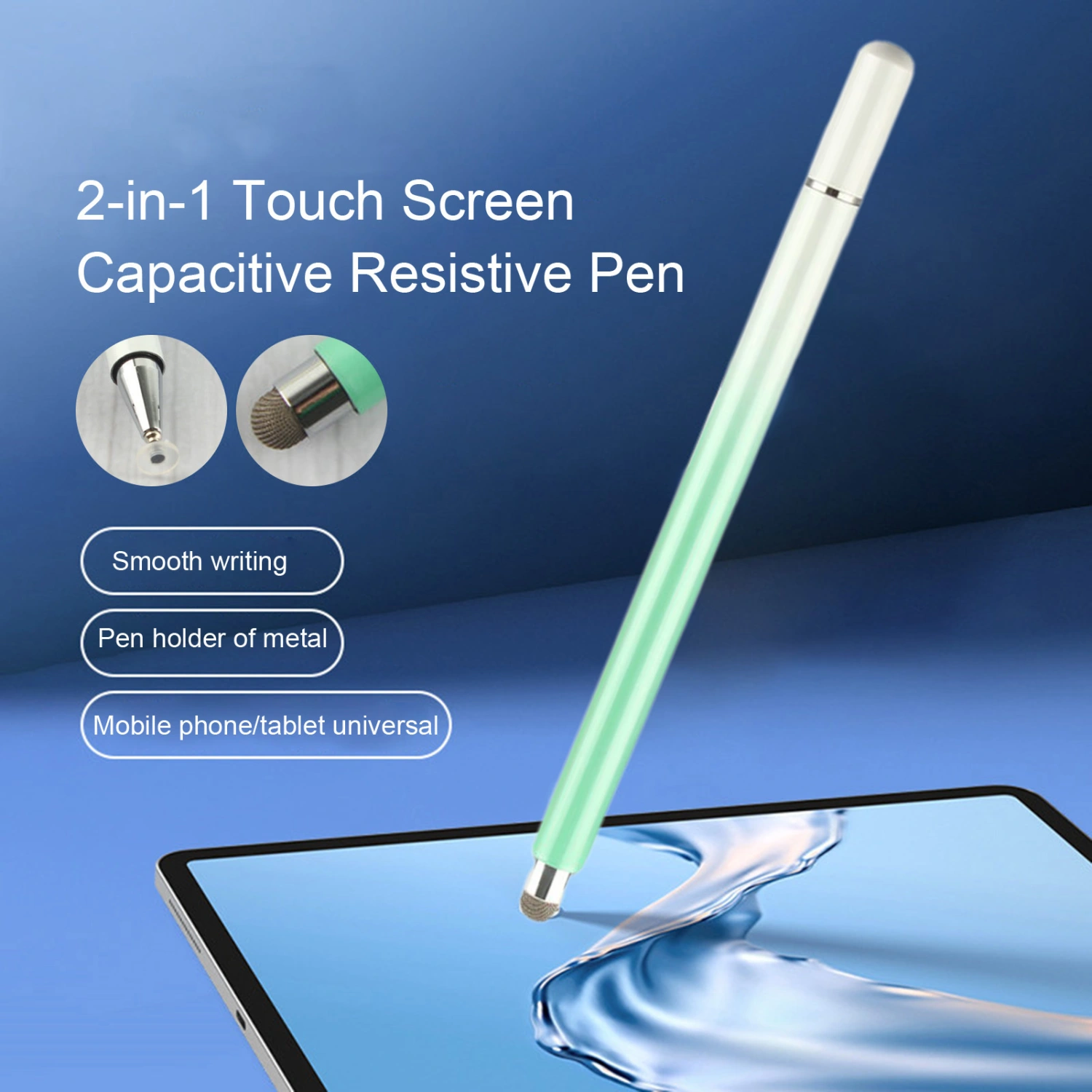 Capacitive Pen High Sensitive Delay Free Non-Slip Handle Comfortable Grip Universal Quick Response Metal PC Tablet Cell Phone Capacitive Stylus Pen Office Supplies