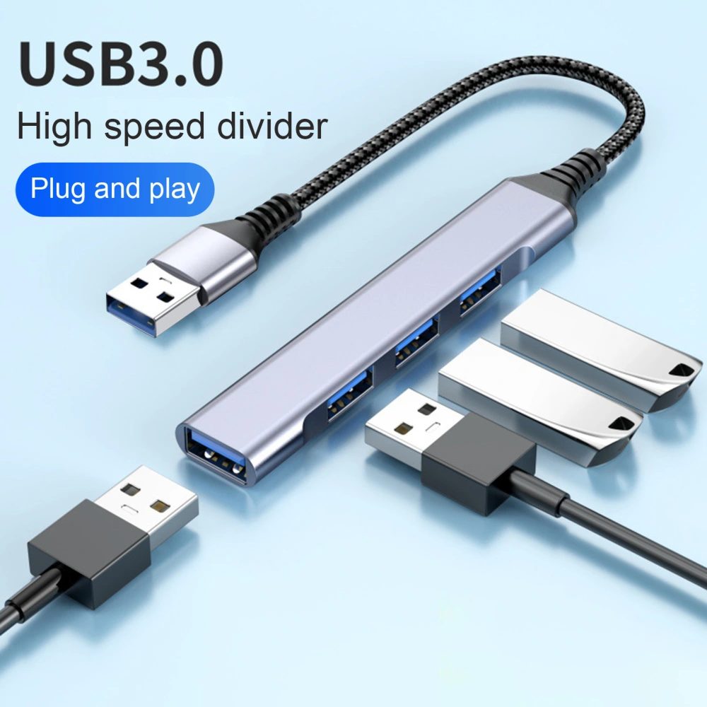 USB Hub Widely Compatible Data Transfer High Speed Transmission 4-Port 4 in 1 USB 3.0 Hub Splitter Computer Accessories