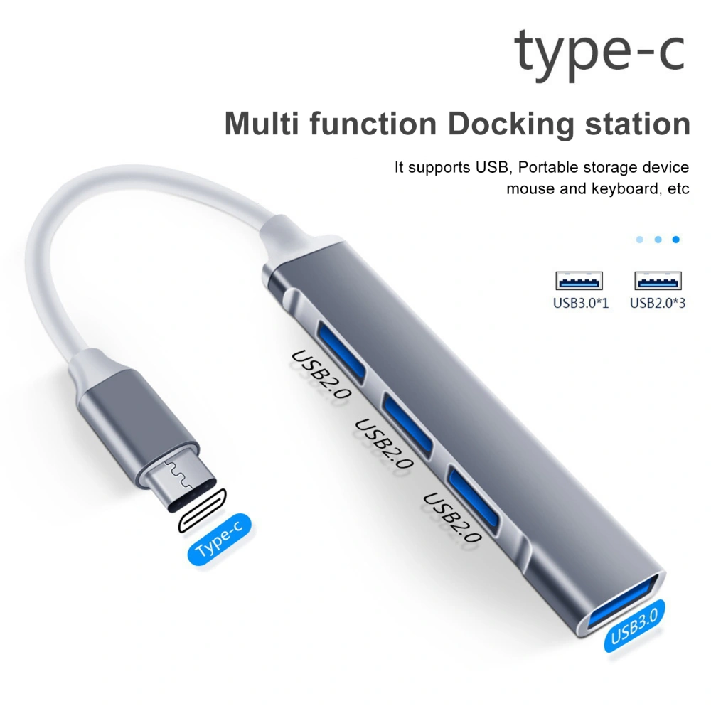 Multifunctional Docking Station 4 Port USB-C Hub Plug And Play High Speed Data Transfer Type-C/USB3.0 to USB2.0 Multi Splitter Adapter Laptop Accessories