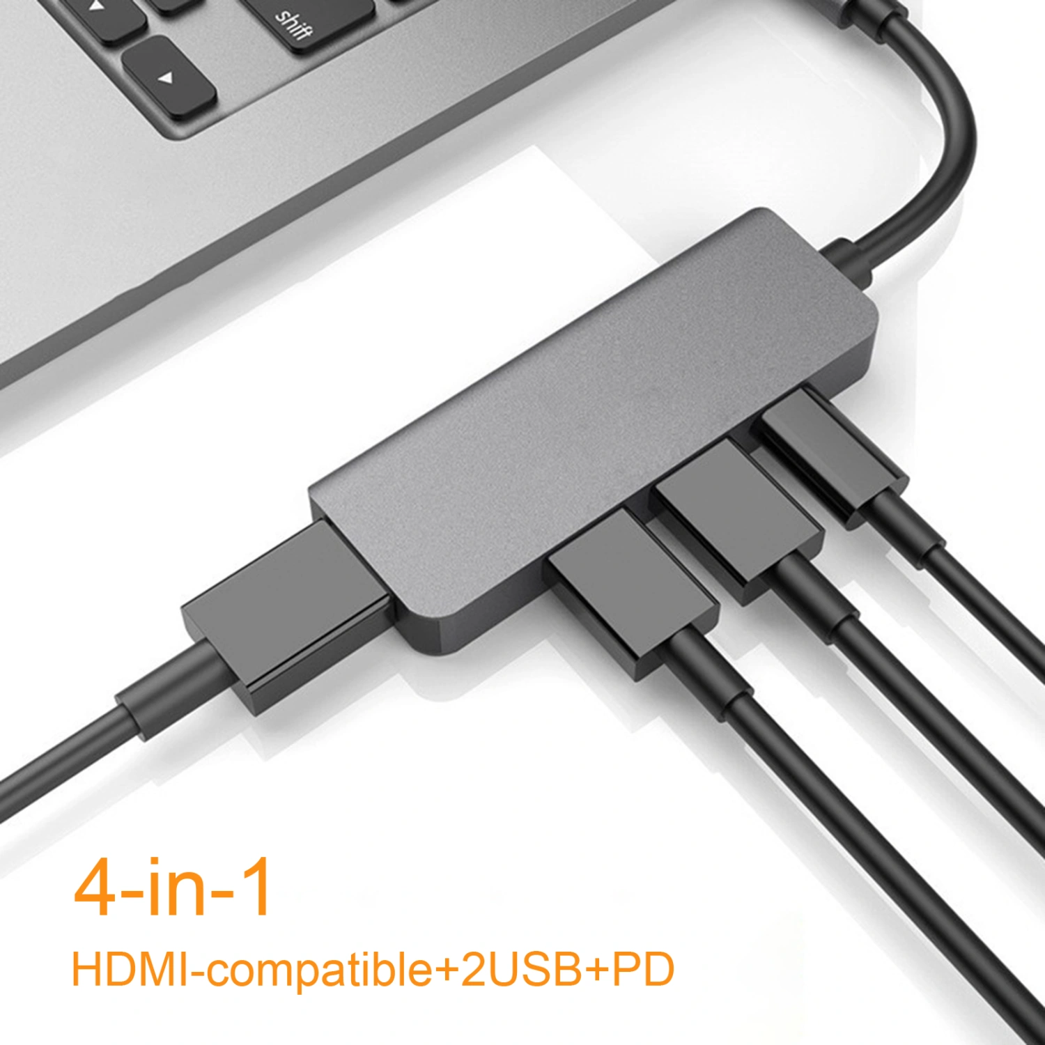 Type-C Hub 4K HDMI-compatible Adapter 4 In 1 Docking Station 30HZ No Driver Plug Play High Speed Card Reader