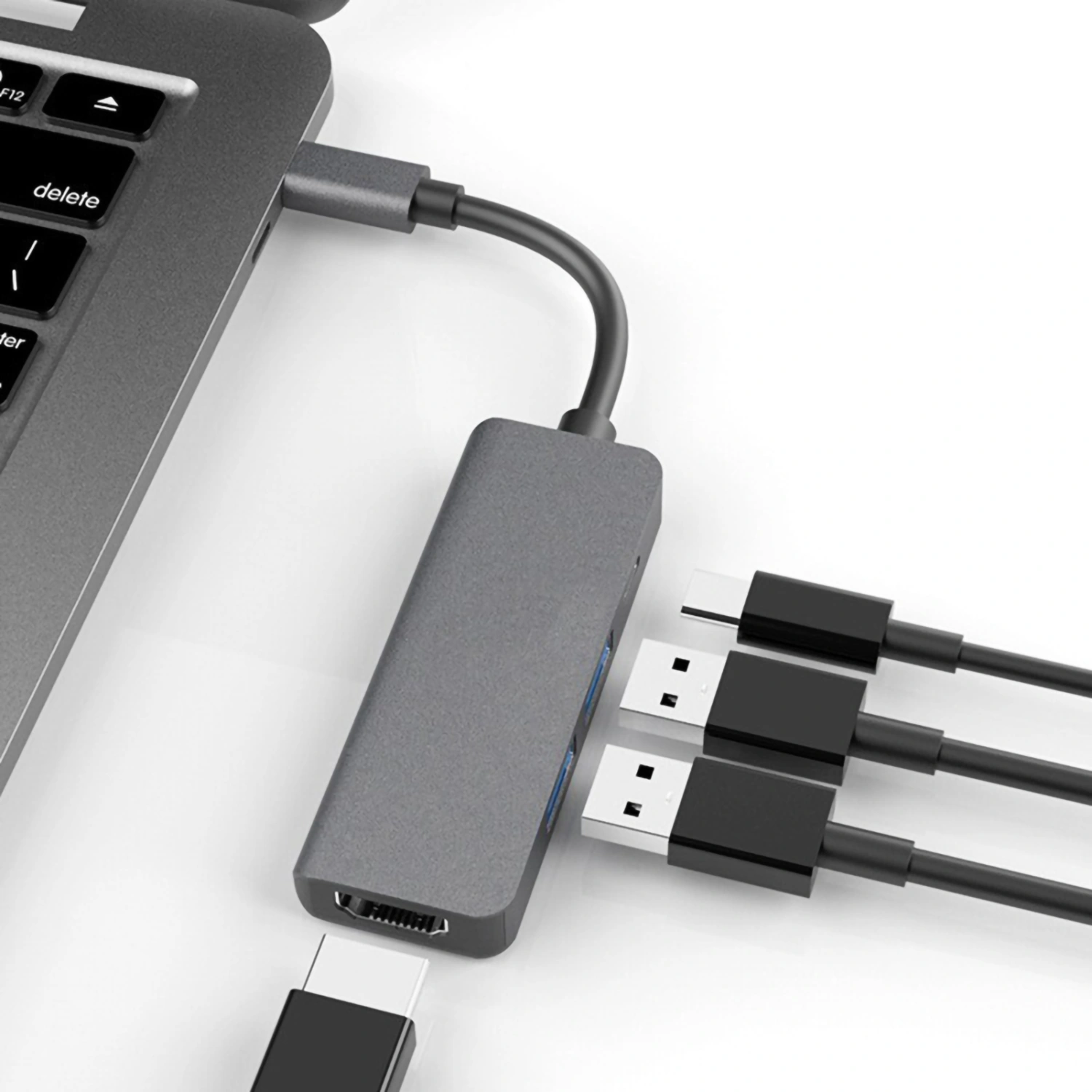 Type-C Hub 4K HDMI-compatible Adapter 4 In 1 Docking Station 30HZ No Driver Plug Play High Speed Card Reader