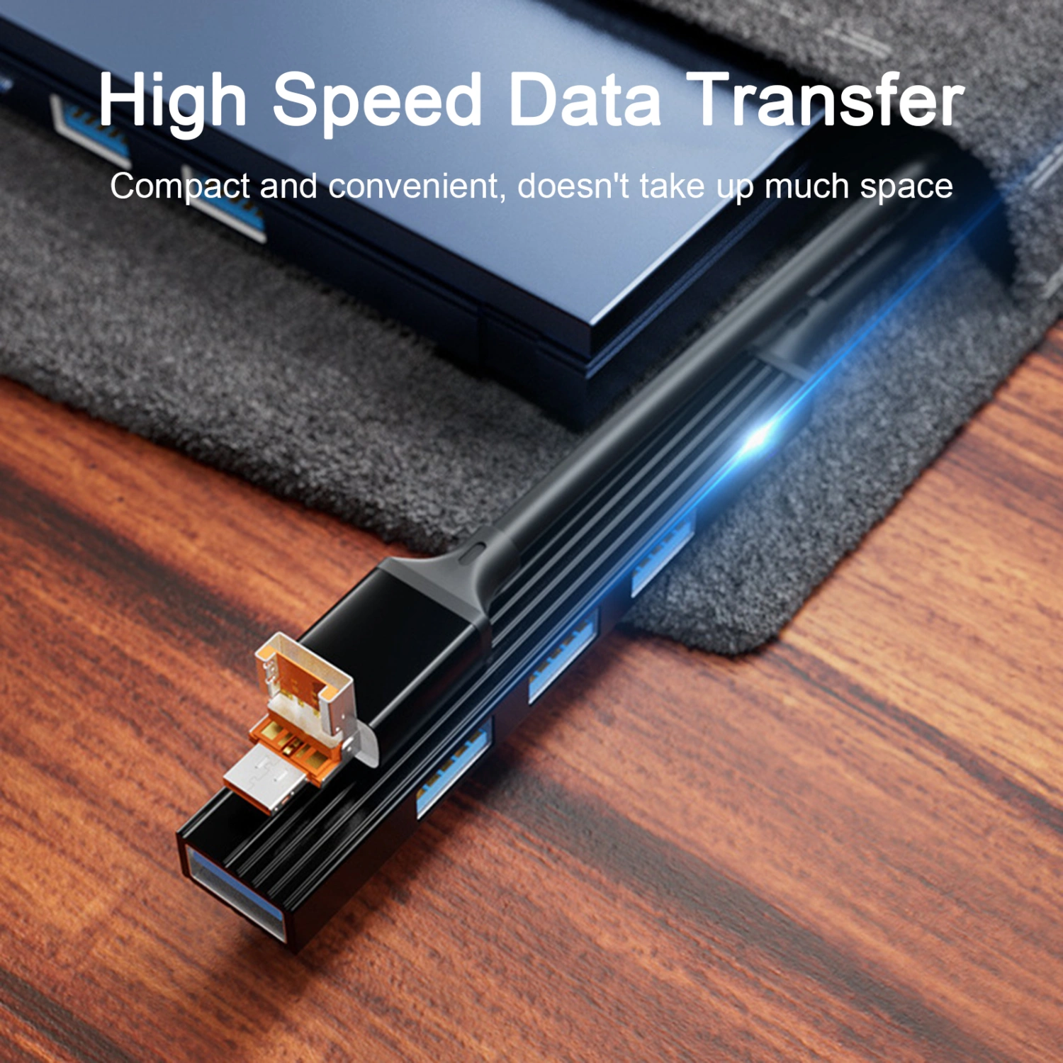 USB/Type-C Hub Multifunctional 4-in-1 Docking Station Plug And Play High Speed Data Transfer Multi Splitter Adapter 4 Port USB Replicator Laptop Accessories 