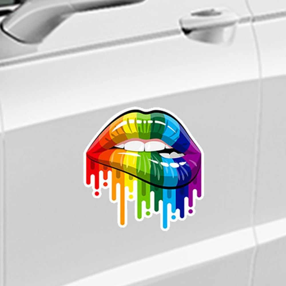 Car Body Sticker Self-adhesive Waterproof Exquisite Decorative DIY Auto Colorful Lip Decals Laptop Sticker Vehicle Supplies