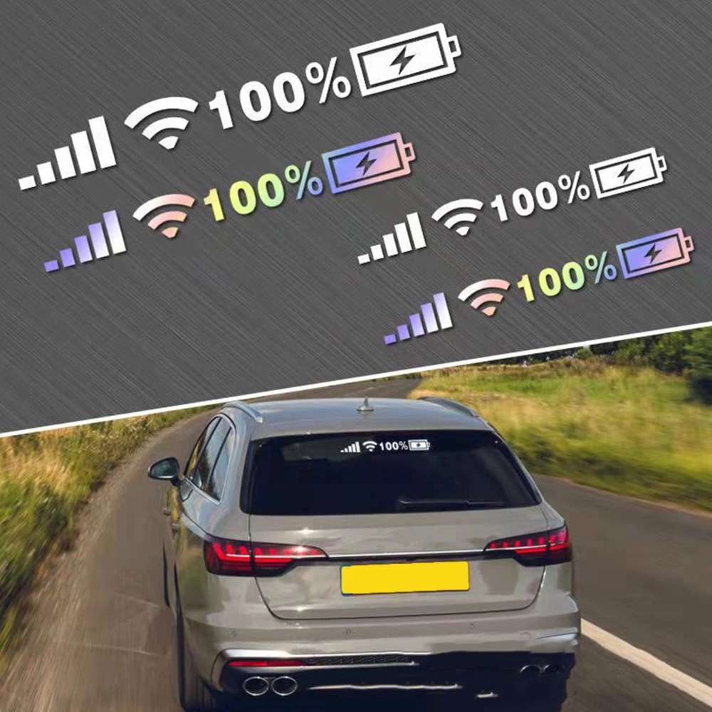 2Pcs Car Glass Stickers Eye-catching Waterproof Beautiful Personality Attractive Decorate Self-adhesive Signal Wi-Fi Car Decals Car Accessories