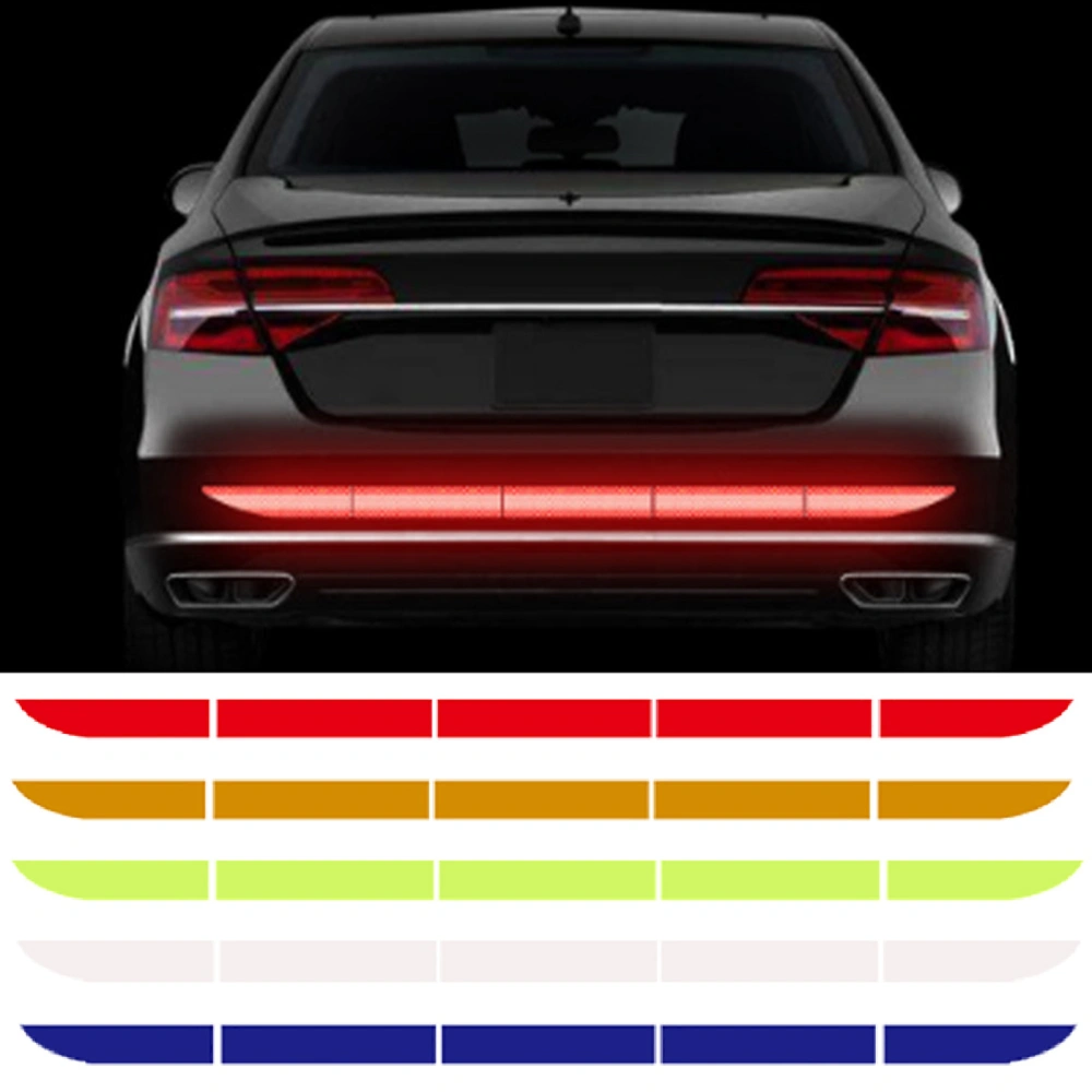 2Pcs Reflective Large Stripes Car Stickers Rear Trunk Fender Back Warning Molding Trim Stickers Waterproof Decorative Anti-Collision Warning Strips