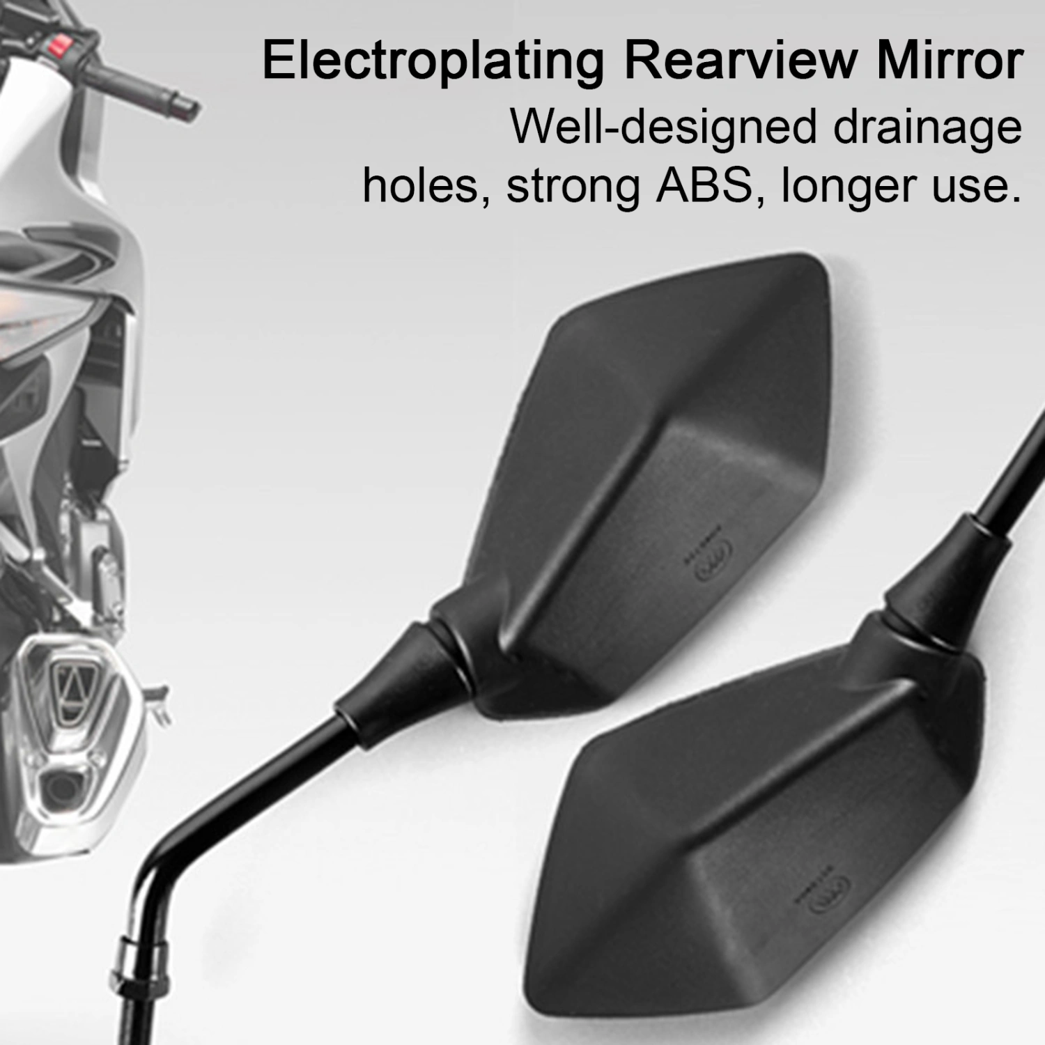 1 Pair Motorcycle Rear View Mirrors Motorbike Electric Bicycle Scooter Reflector Mirrors Fixed Rear View Mirror Bracket