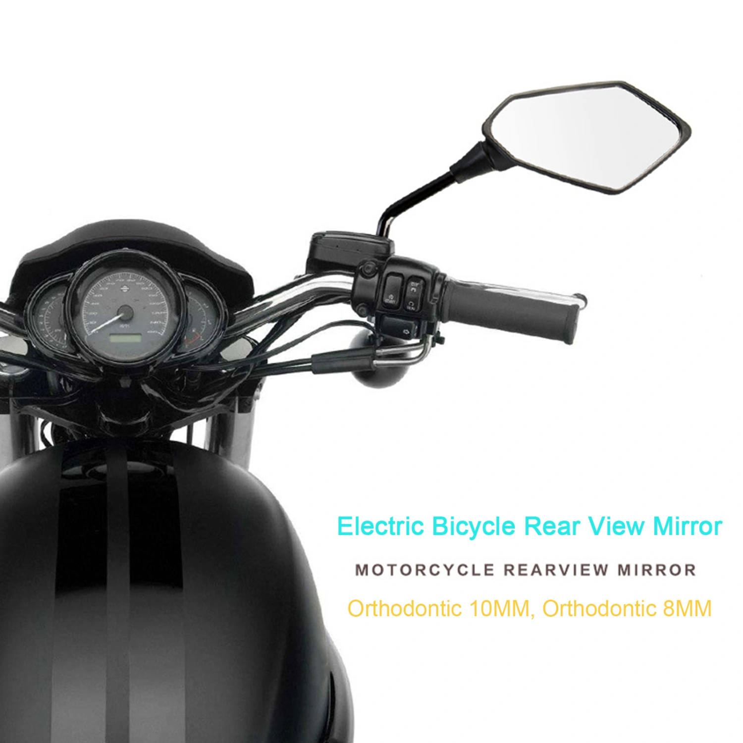 1 Pair Motorcycle Rear View Mirrors Motorbike Electric Bicycle Scooter Reflector Mirrors Fixed Rear View Mirror Bracket