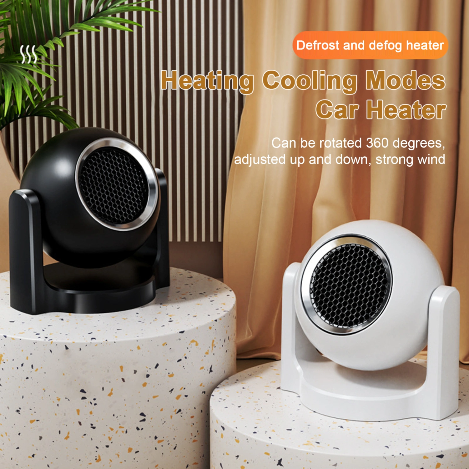 12V Winter Heating Cooling Modes Car Heater Portable Auto Defrosting Defogging Windscreen Fast Heating Fan Auto Accessories