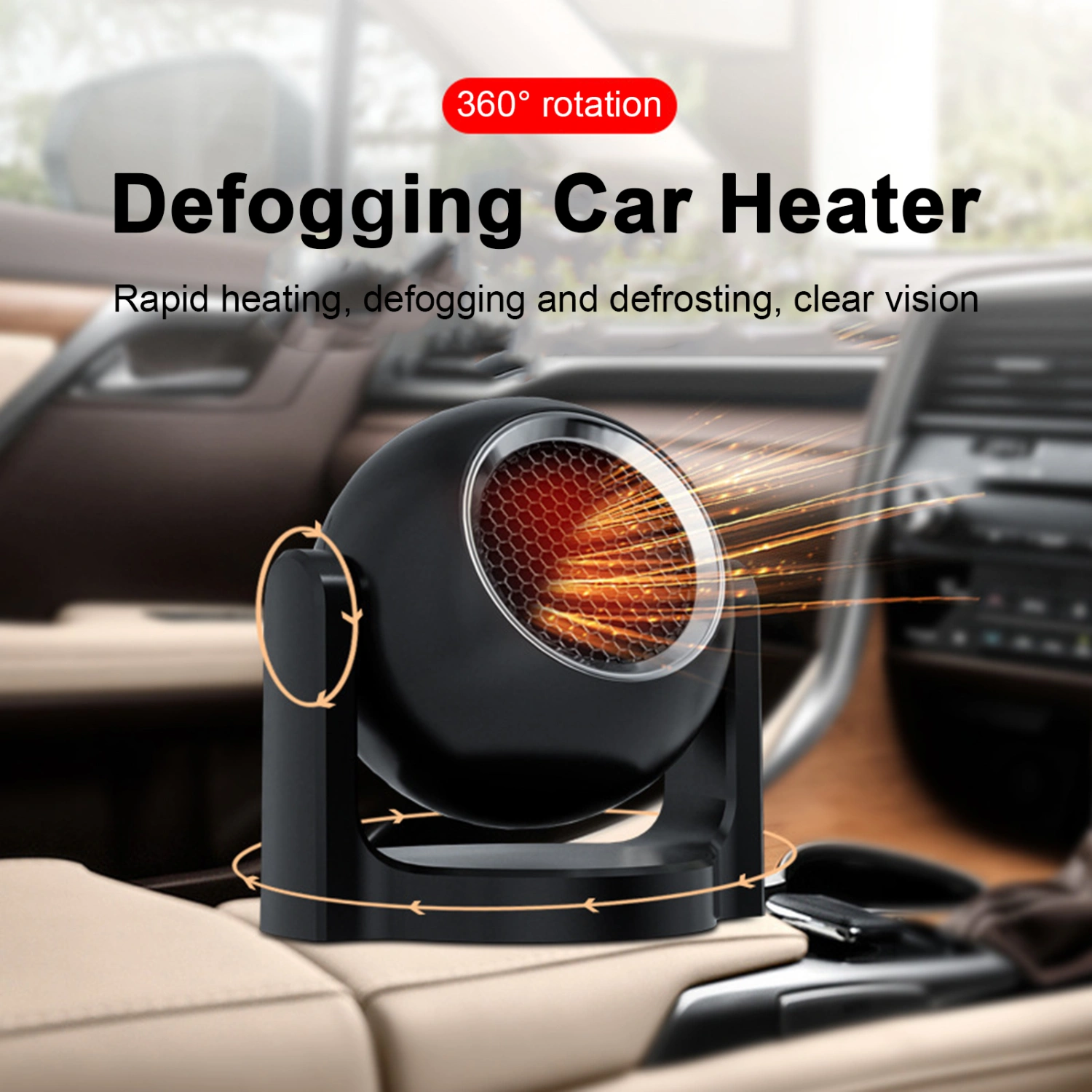 12V Winter Heating Cooling Modes Car Heater Portable Auto Defrosting Defogging Windscreen Fast Heating Fan Auto Accessories