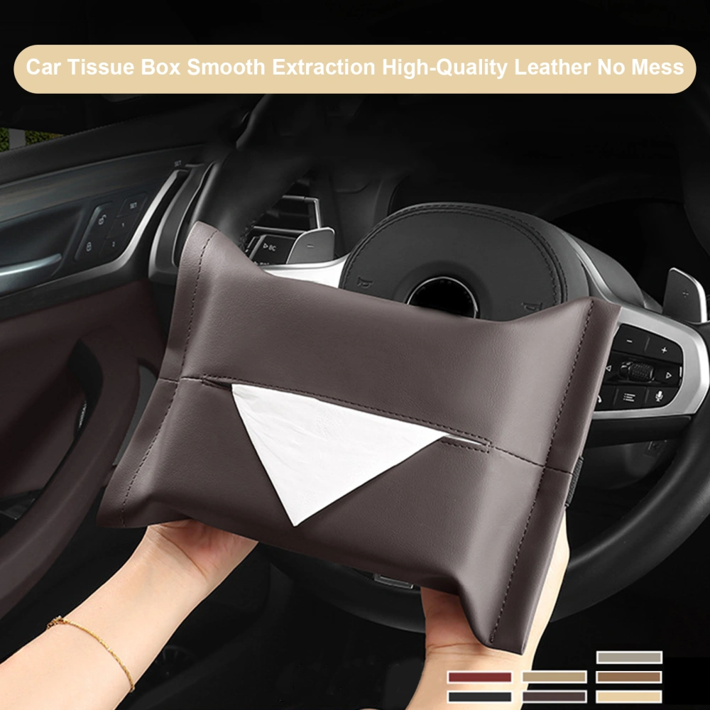 Car Tissue Box Smooth Extraction No Mess Solid Color Fastener Tape Fixing Simple Installation Car Tissue Storage Holder