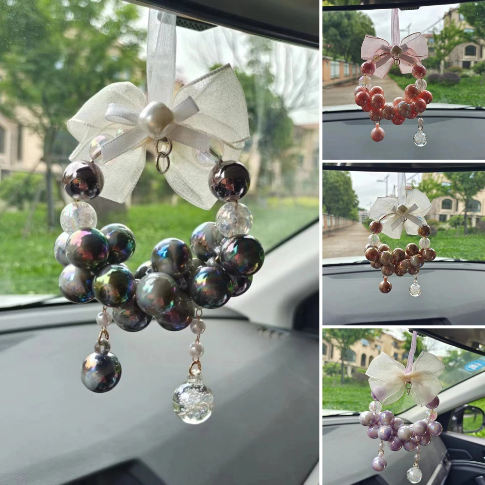 Hanging Decor Handmade Beading Fine Workmanship High Polished Multi-Purpose Car Decoration Pendant Non-Fading Faux Crystal Color Car Charm Pendant Car Accessories