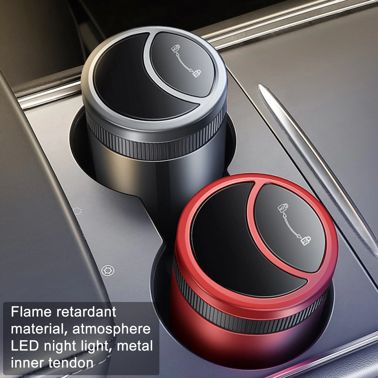 Car Ashtray Fully Automatic Intelligent Sensing Multifunctional Detachable Stainless Car Ashtray with Lid Good Seal Prevent Odor Spreading With Light Indicator 