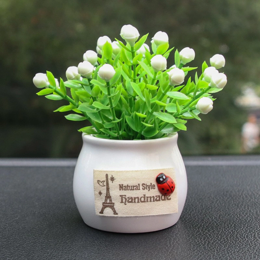 Car Ornament Artificial Flower Realistic Looking Vibrant Color Automotive Dashboard Mini Artificial Potted Plant Decoration