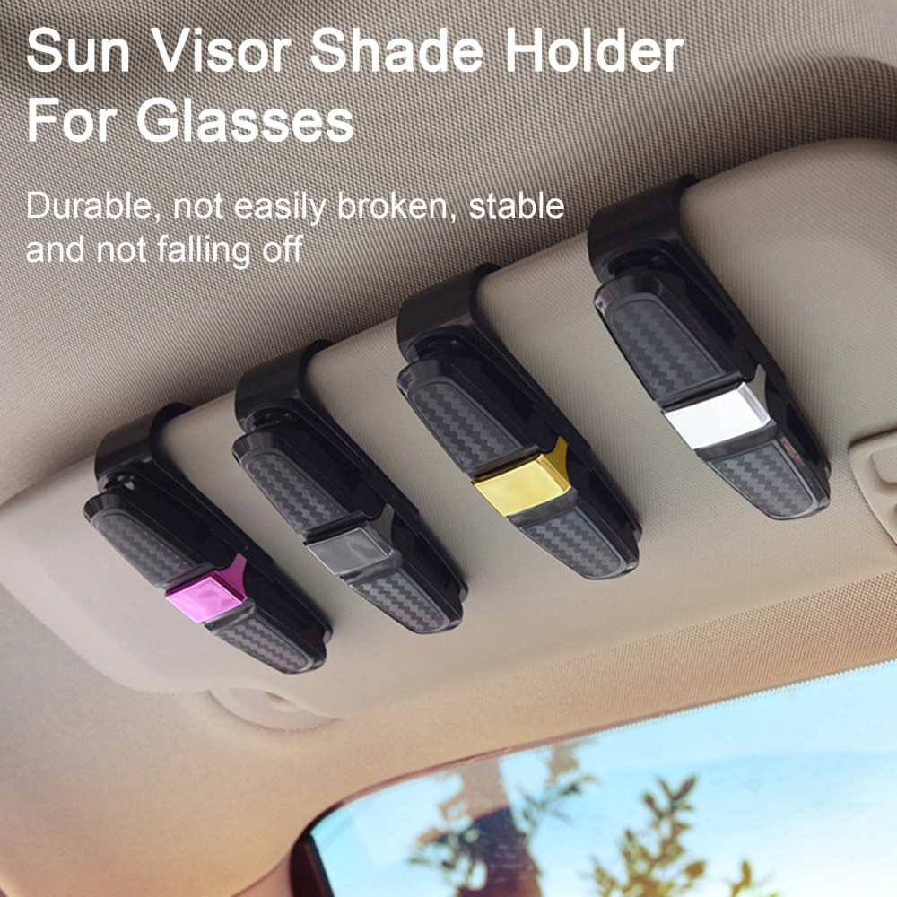 2Pcs Car Sun Visor Glasses Holders Adjustable Secure Mount with Card Clip for Sunglasses And Eyeglasses 