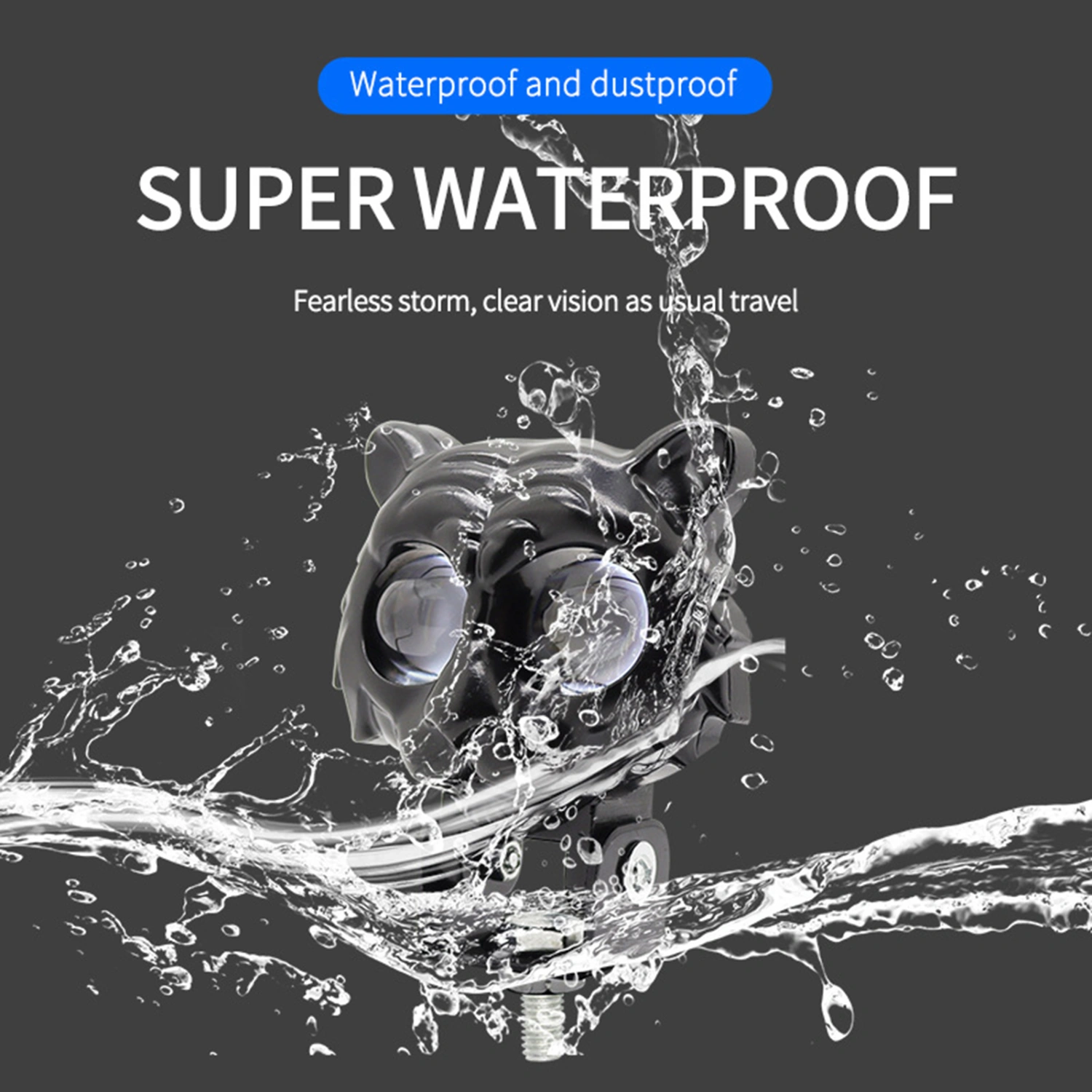 Motorcycle Tiger LED Headlight Long Lasting Easy Install Waterproof Shockproof Safe Headlight Motorcycle Supply