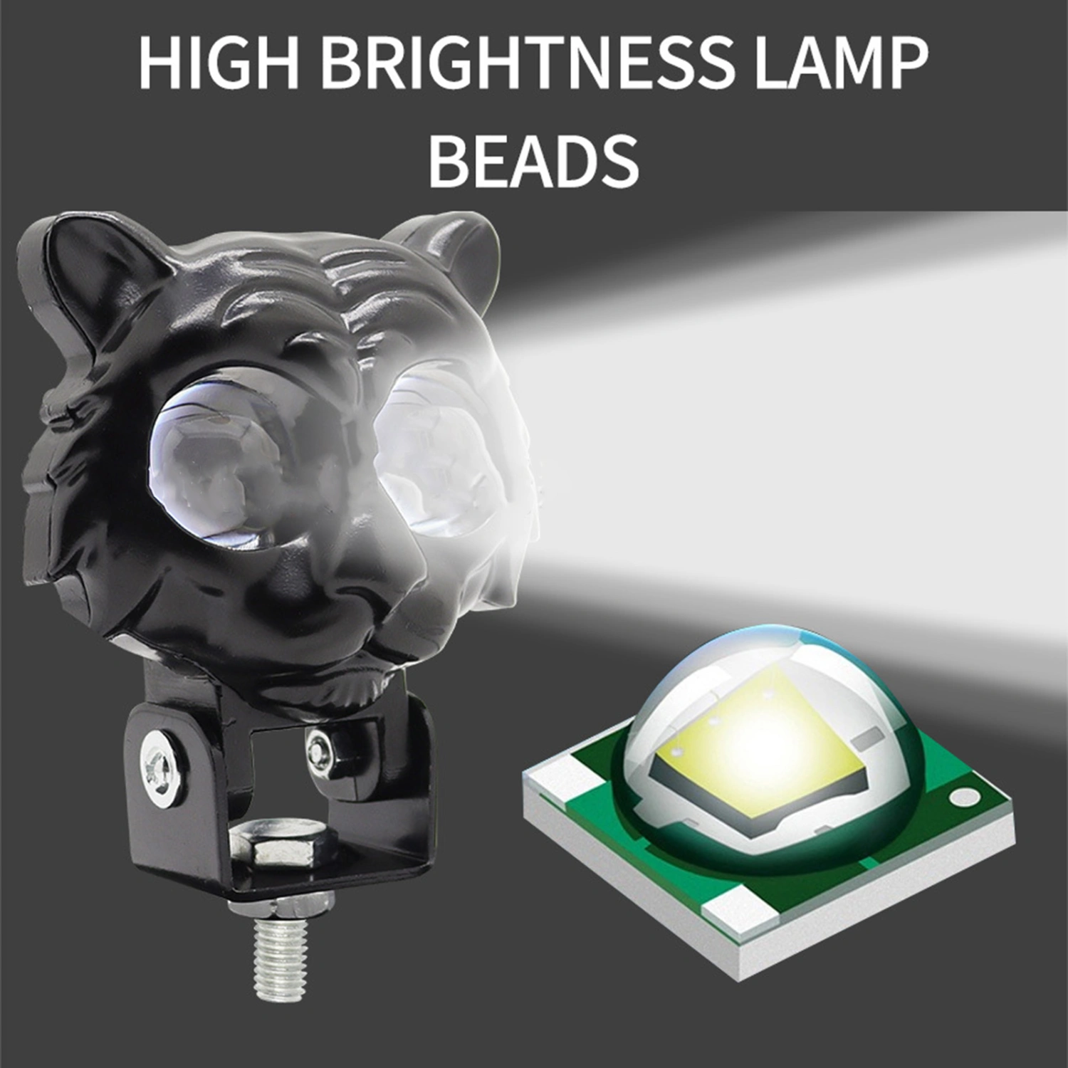 Motorcycle Tiger LED Headlight Long Lasting Easy Install Waterproof Shockproof Safe Headlight Motorcycle Supply