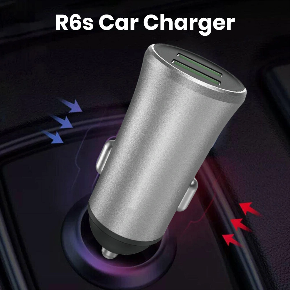 Dual Port USB Car Charger 24W High-power Compact Size Overload Protection Universal Phone Fast Charging Adapter