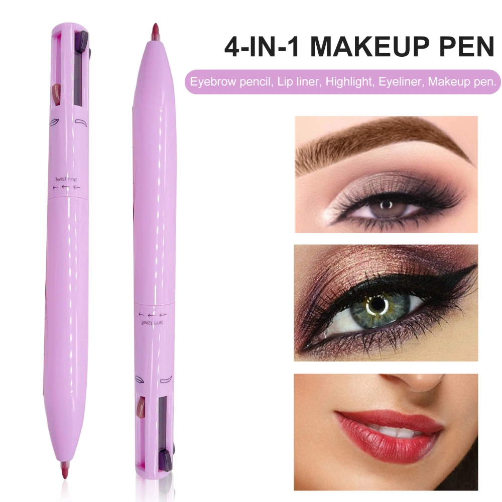 Waterproof Mild Texture Non-irritating Makeup Pen 4 in 1 Eyebrow Eyeliner Highlighter Pencil Lip Gloss Beauty Tools