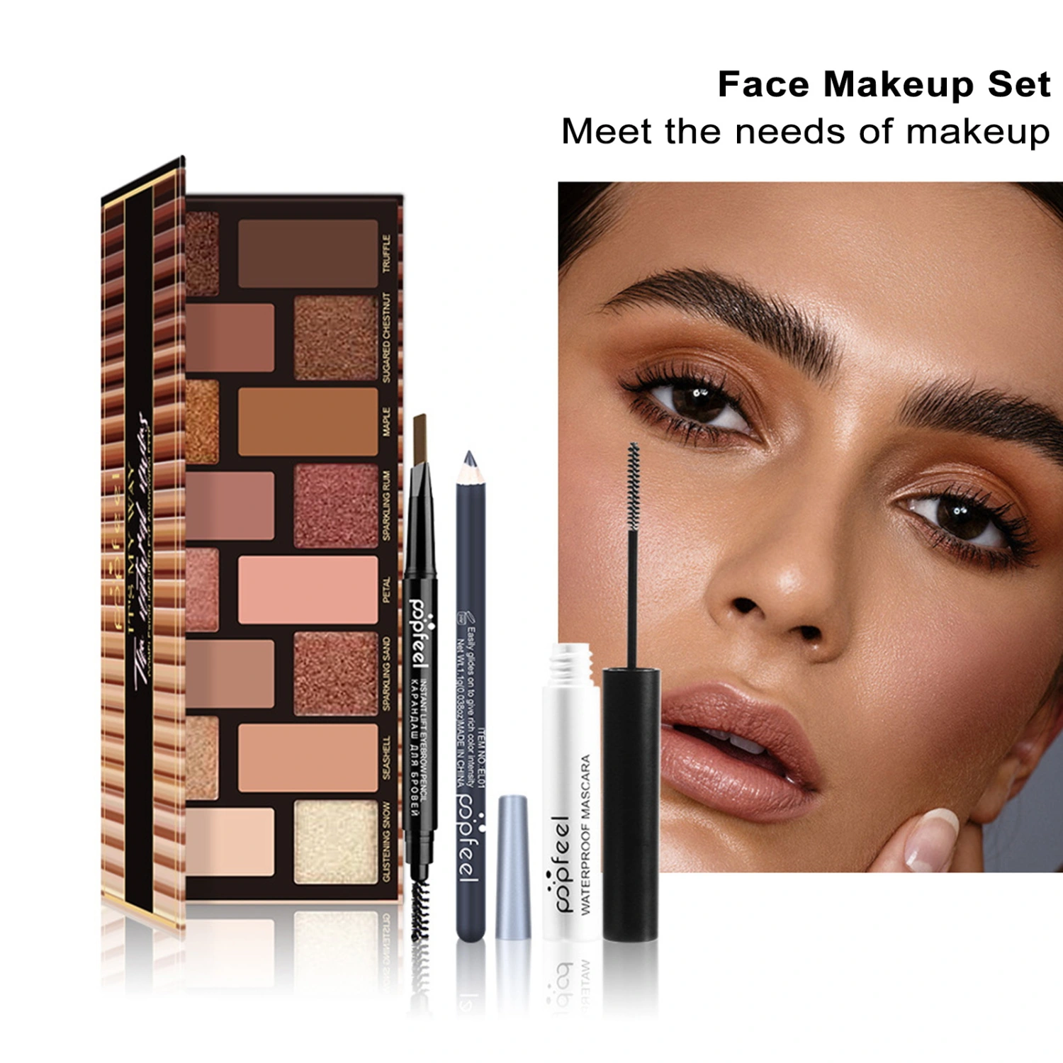 1 Set Face Makeup Set Non-Smudge Concealer Eyeliner Eyeshadow Lip Gloss Lipstick Safe Gentle Great Oil Control Smooth Plump Lips