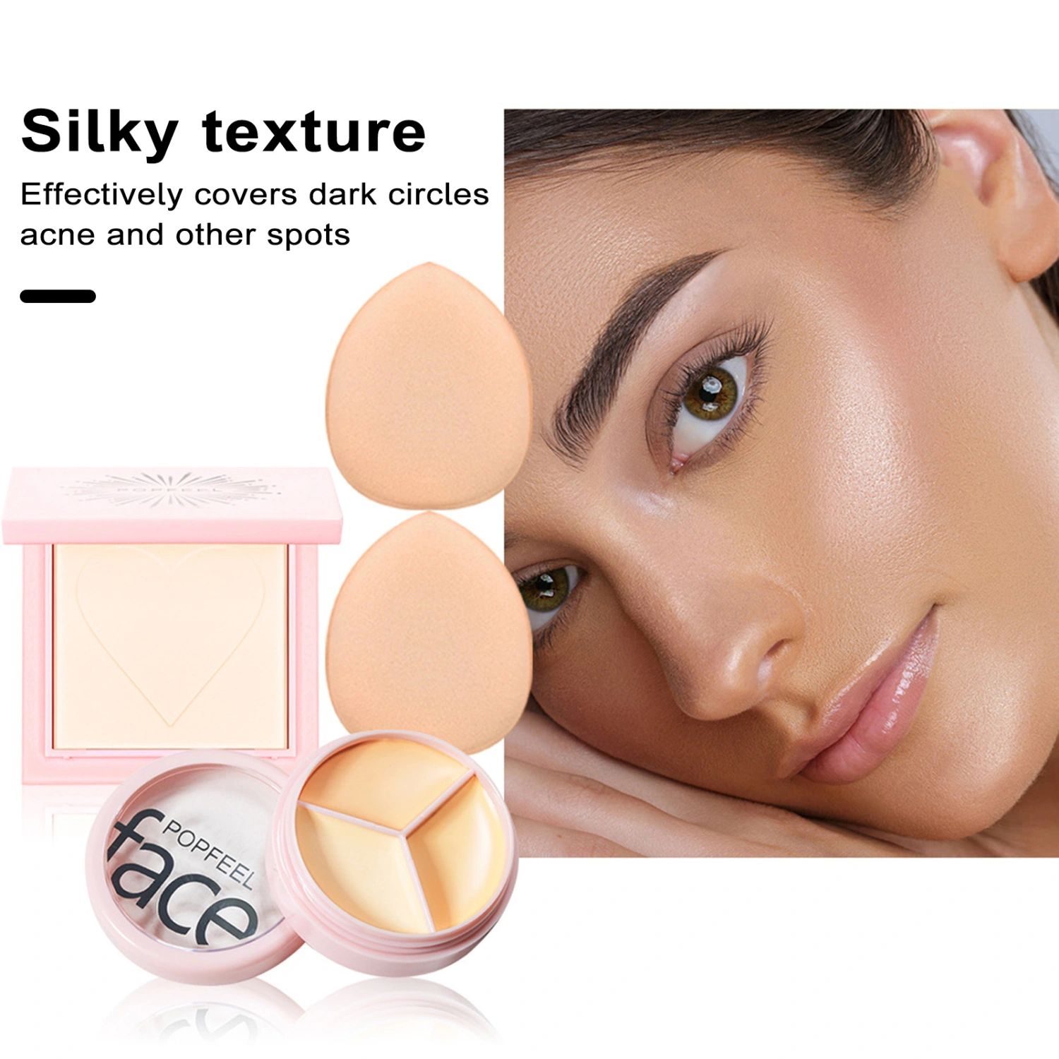 1 Set Face Makeup Set Non-Smudge Concealer Eyeliner Eyeshadow Lip Gloss Lipstick Safe Gentle Great Oil Control Smooth Plump Lips