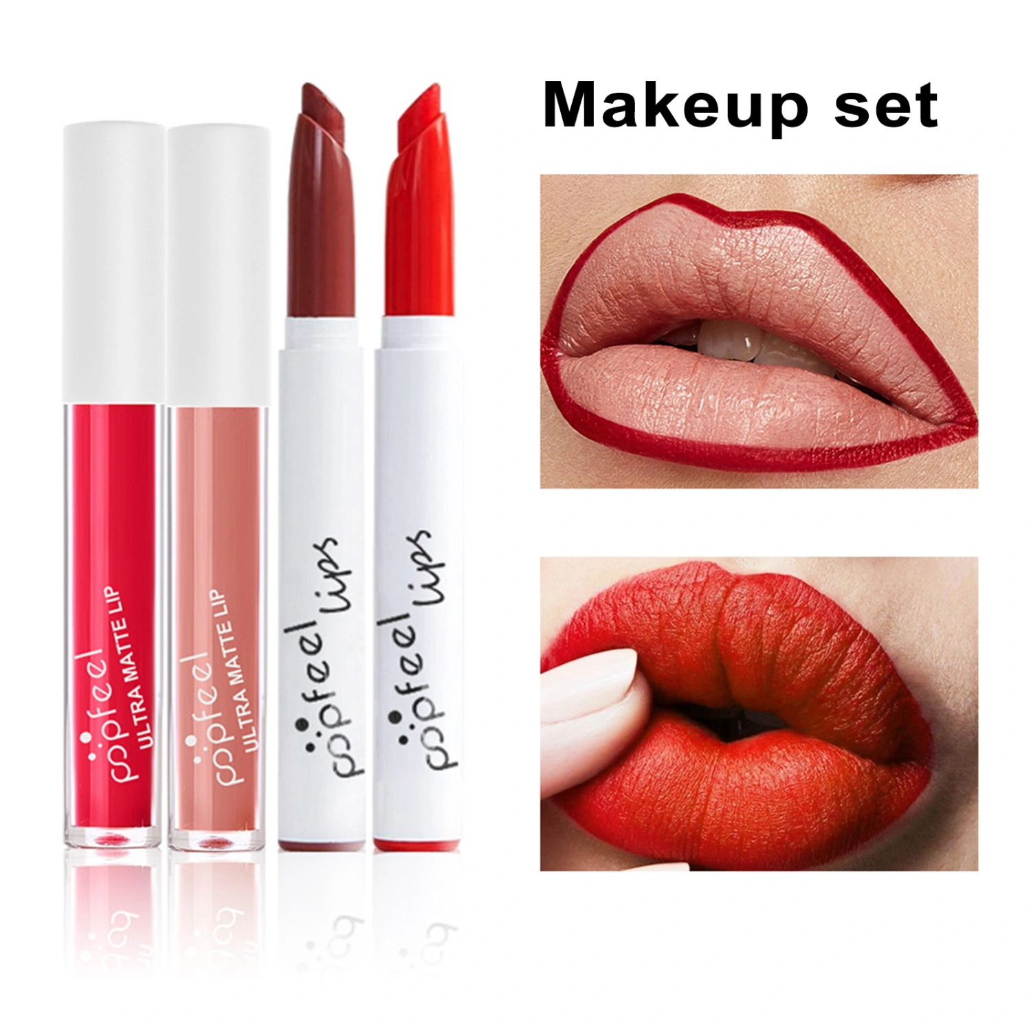 1 Set Face Makeup Set Non-Smudge Concealer Eyeliner Eyeshadow Lip Gloss Lipstick Safe Gentle Great Oil Control Smooth Plump Lips