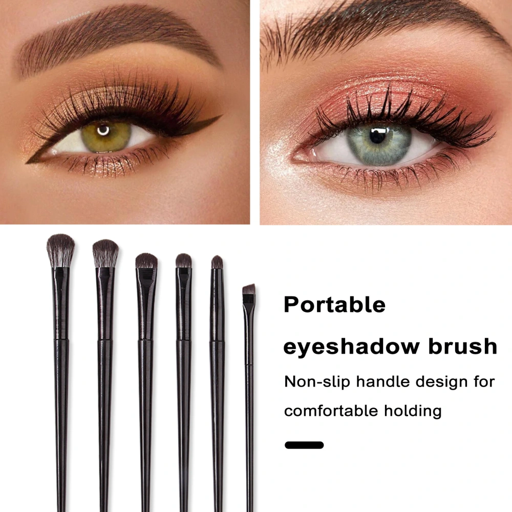 6Pcs Beginner Eye Makeup Brush Set Soft Bristles Versatile Brushes for Eyeshadow Eyeliner Detailing 