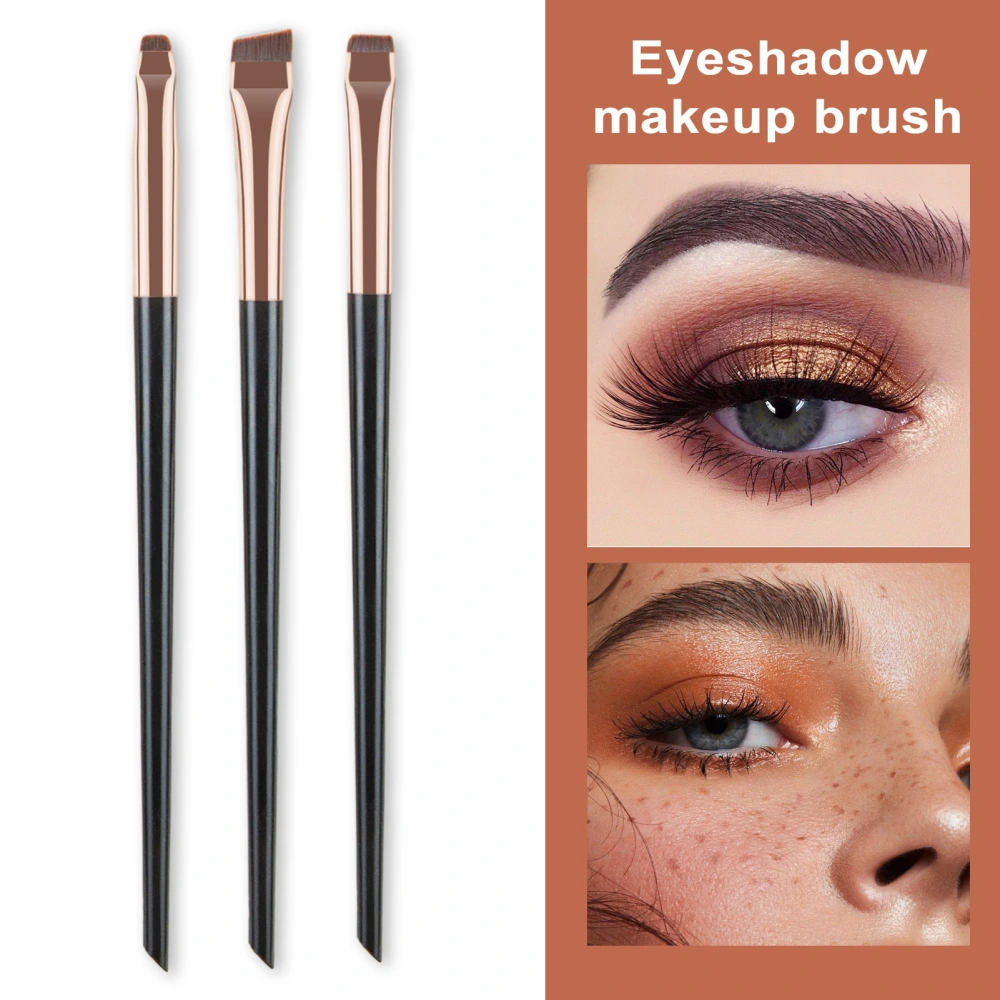 3Pcs Blade Eyeliner Eyebrow Brush Set Fine Portable Long Lifespan Makeup Brushes Tool for Brow Contouring