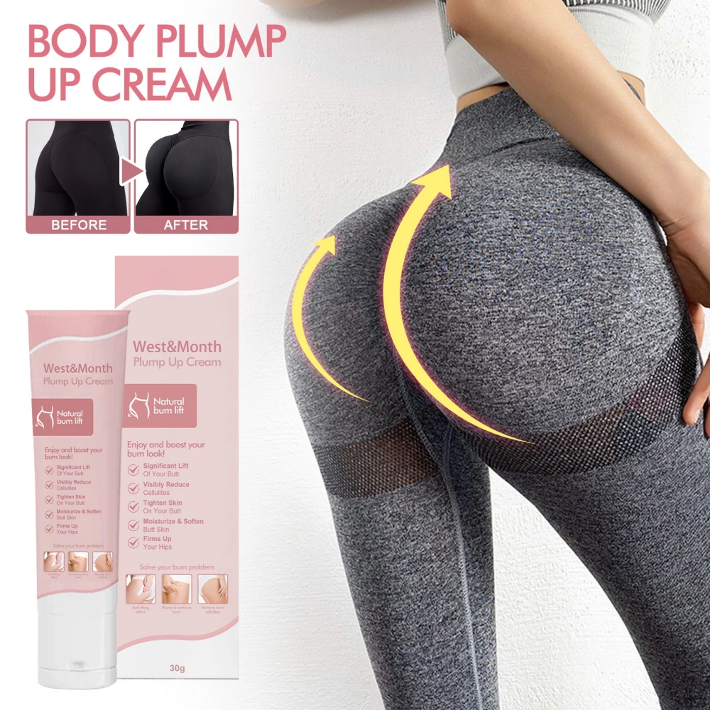 30G Plump Lift Butt Cream Firm Enhance Buttocks Hydrating Formula Reduce Cellulite Tighten Skin Butt Lifting Ointment for Youthful Radiance 