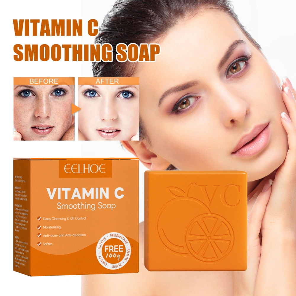 Vitamin C Whitening Soap Not Irritating & Deep Cleansing Fade Spots Scented Soap Easy to Foam Brightening Skin Face & Body Washing Soap for Natural Dry Oily Skin Face Care 