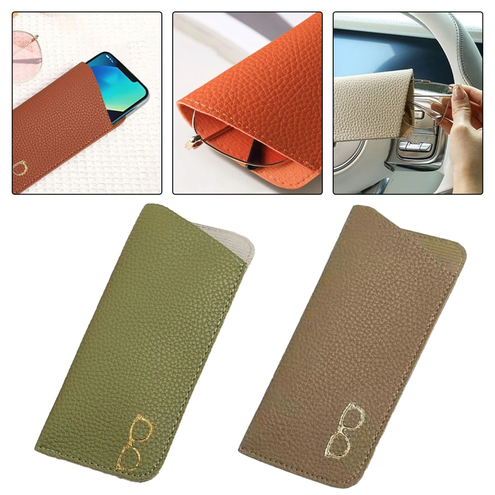 Soft Sunglasses Cases Faux Leather Portable Scratch-resistant Lightweight Protective Eyeglass Pouch for Travel 