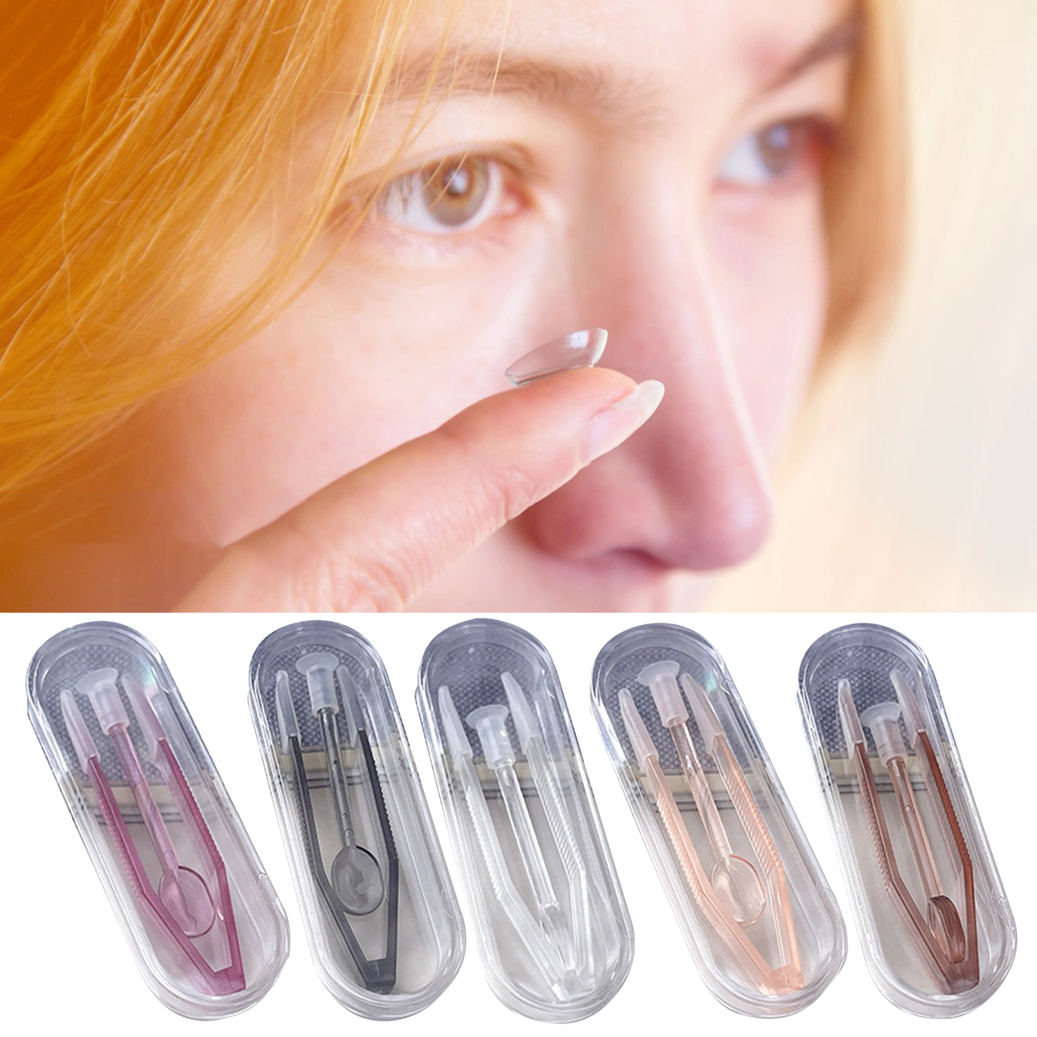 6Pcs/Set Colorful Contact Lens Remover Inserter Tool Case Set Contact Lens Applicator with Soft Tip Contact Lens User Supplier