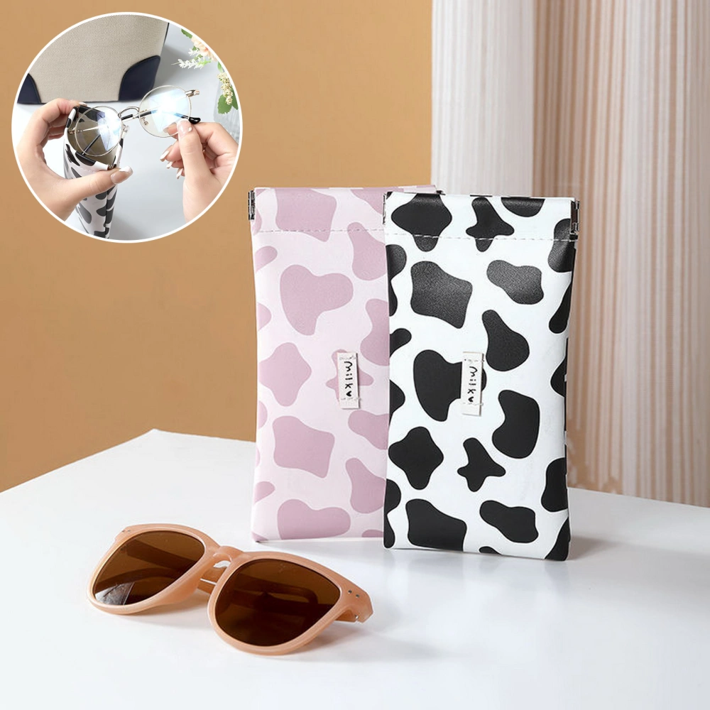 Cow Glasses Bag Cute Cartoon Portable Storage Perfect Fitting Glasses Case for Sunglasses Makeup Essentials