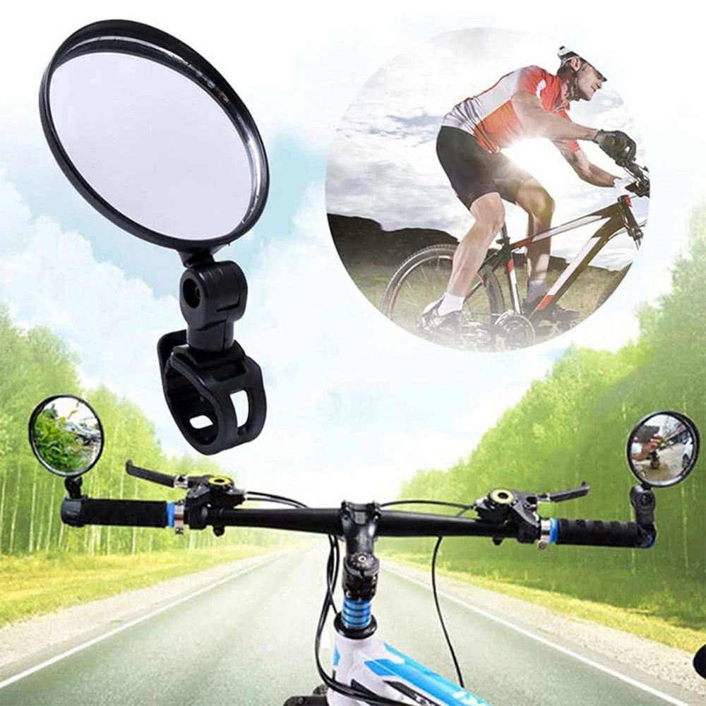 1 Pair Bicycle Rearview Mirrors Wider View 360-degree Rotatable Universal Bike Handlebar Rear View Mirrors Accessories