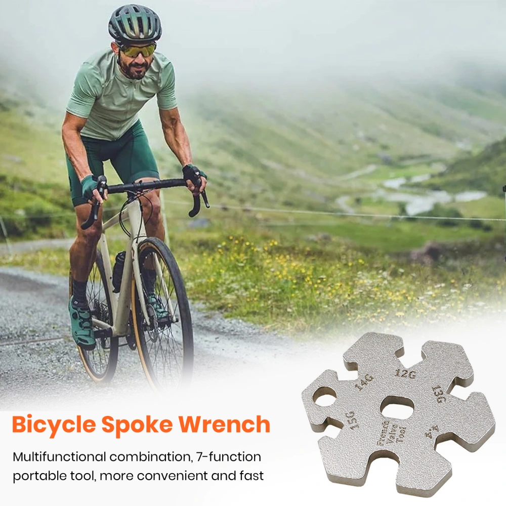 Bicycle Spoke Wrench with Keychain Stainless Steel Bike Wheel Spoke Caps Wrench Tool Valve Nozzle Extension Rod Valve Core Tool Bicycle Disassembly & Maintenance Tools