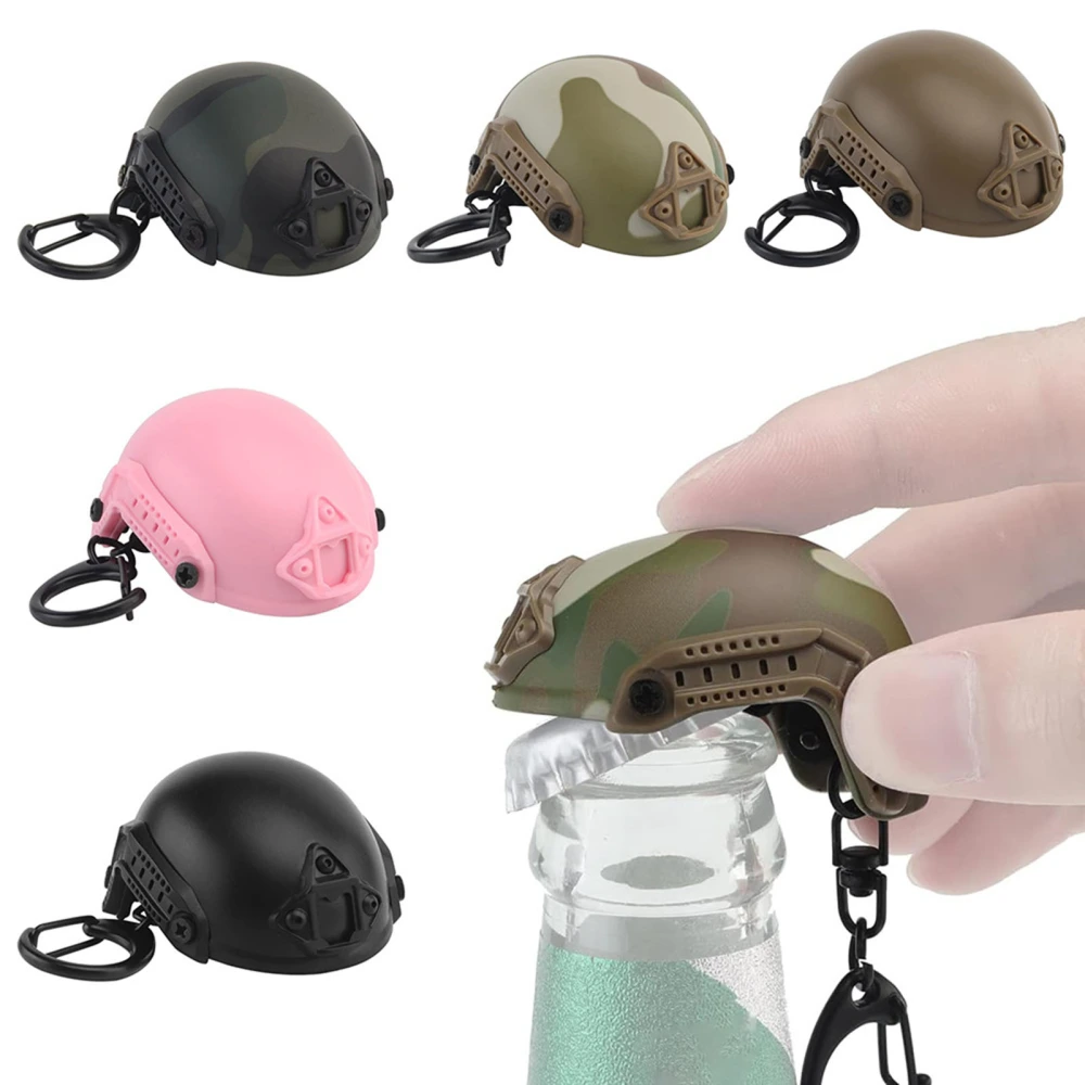 Keychain Pendant with Hidden Bottle Opener Realistic Lightweight Widely Used Helmet-Shaped Keychain Ornament