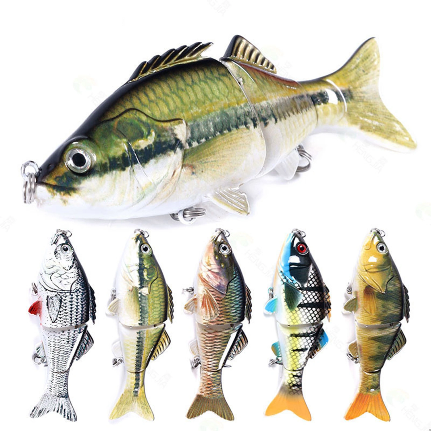 Multi Jointed Bionic Hard Bait 3D Fisheye Simulation Bass Fishing Lures 10cm/18g Slow Sinking Lure Bait for Freshwater Seawater Fishing Tackle