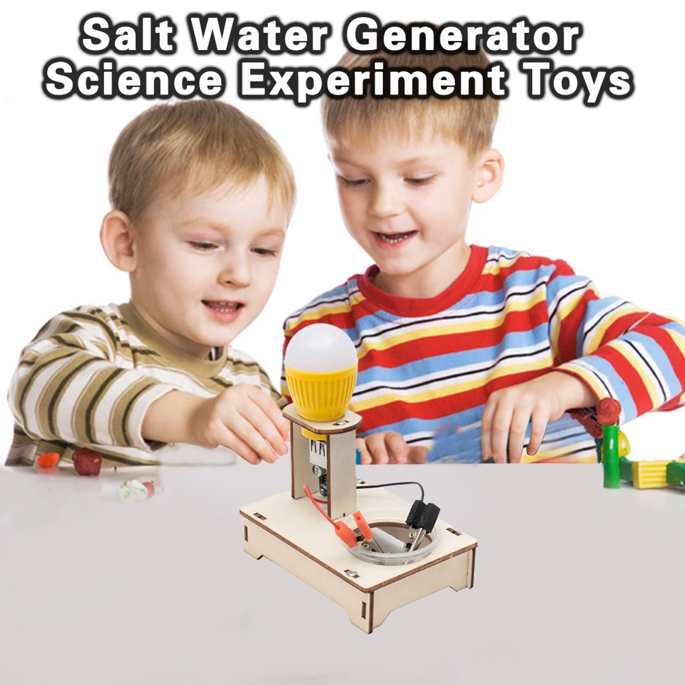 1 Set Science Models Handmade Eco-friendly Cultivate Interest Inspire Curiosity Stimulate Imagination Hands-on Ability Wood Salt Water Generator Physical Toys School Supply