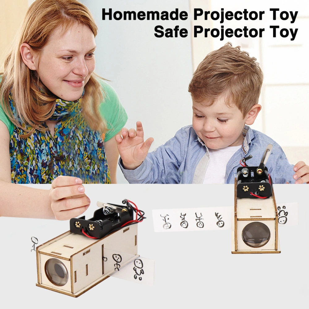 Children Homemade Slide Projector Educational Toy DIY Slide Projector Model Kid Elementary School Students Science Experiment Equipment