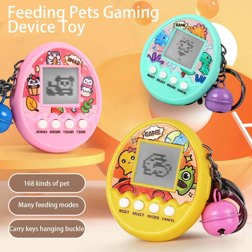 Electronic Pet Machine Cute Patterns Interactive Mini Virtual Nostalgia Hand-eye Coordination ABS Feeding Pets Game Keychain Kids Gift