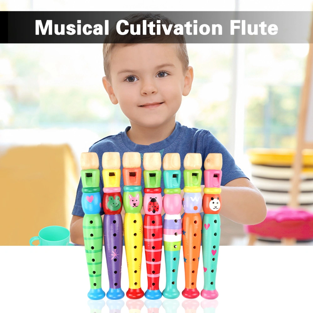 Colorful Wooden Flute Beginners Toddler Teens Early Education Music Sound Toy Boys Girls Learning Musical Instrument